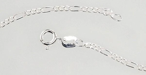 Sidabrinė grandinėlė Figaro 2 mm , briaunų apdirbimas deimantu - 5.3 g. - 2 mm. - 55