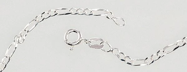 Sidabrinė grandinėlė Figaro 2,2 mm , briaunų apdirbimas deimantu - 5.6 g. - 50 - 2,2 mm.