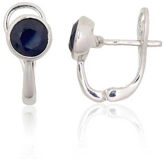 Sidabriniai auskarai - 3.1 g. - 15 mm. - Safyras (2,22Ct)