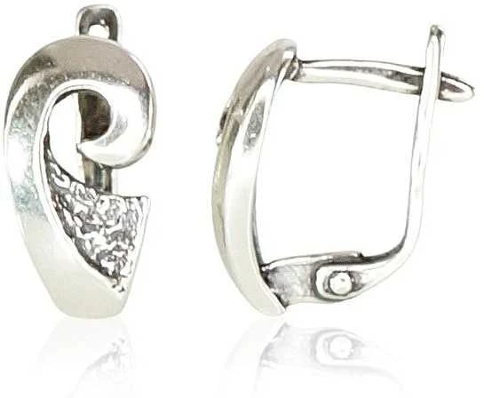 Sidabriniai auskarai anglišku užsegimu, Metalas: Sidabras, Praba: 925°, - 2.7 g. - 14 mm.