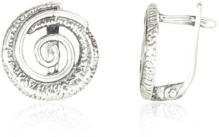 Sidabriniai auskarai anglišku užsegimu, Metalas: Sidabras, Praba: 925°, - 3.8 g. - 15 mm.