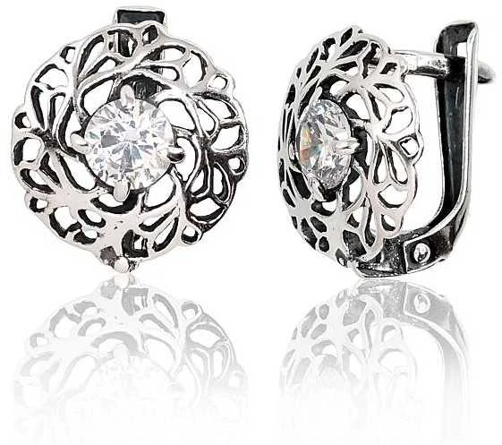 Sidabriniai auskarai anglišku užsegimu, Metalas: Sidabras, Praba: 925°, - 14 mm. - 2.6 g.