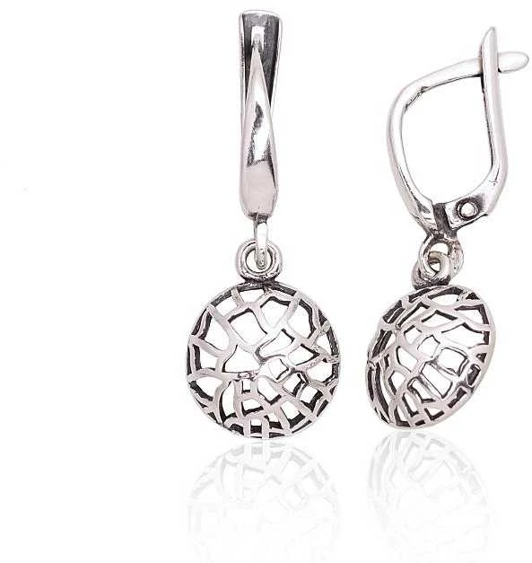Sidabriniai auskarai anglišku užsegimu, Metalas: Sidabras, Praba: 925°, - 2 g. - 27 mm.