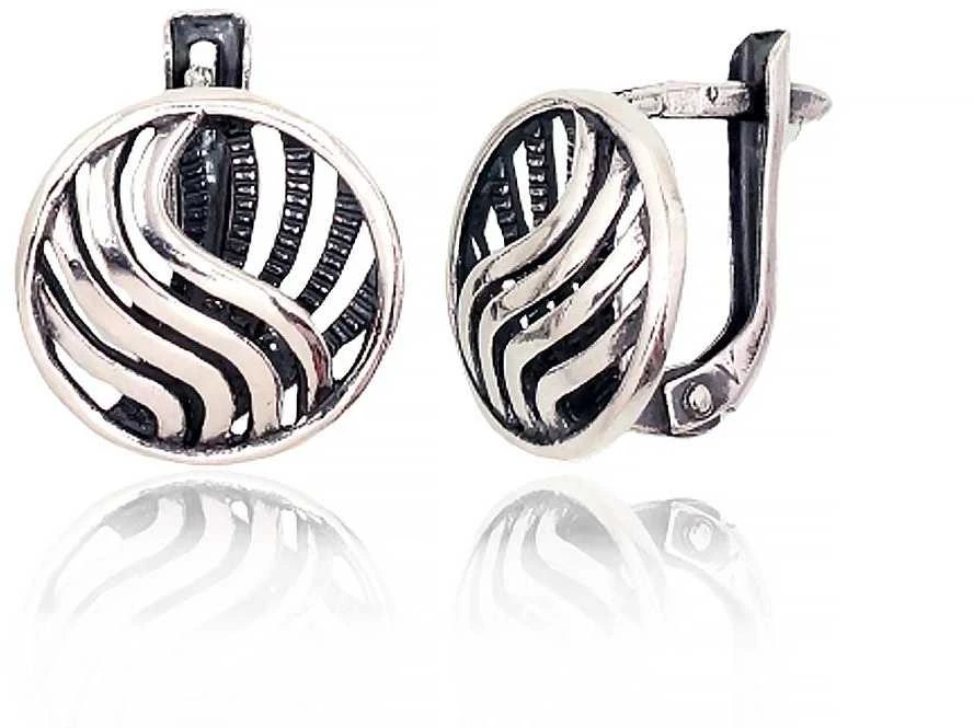 Sidabriniai auskarai anglišku užsegimu, Metalas: Sidabras, Praba: 925°, - 3.1 g. - 14 mm.