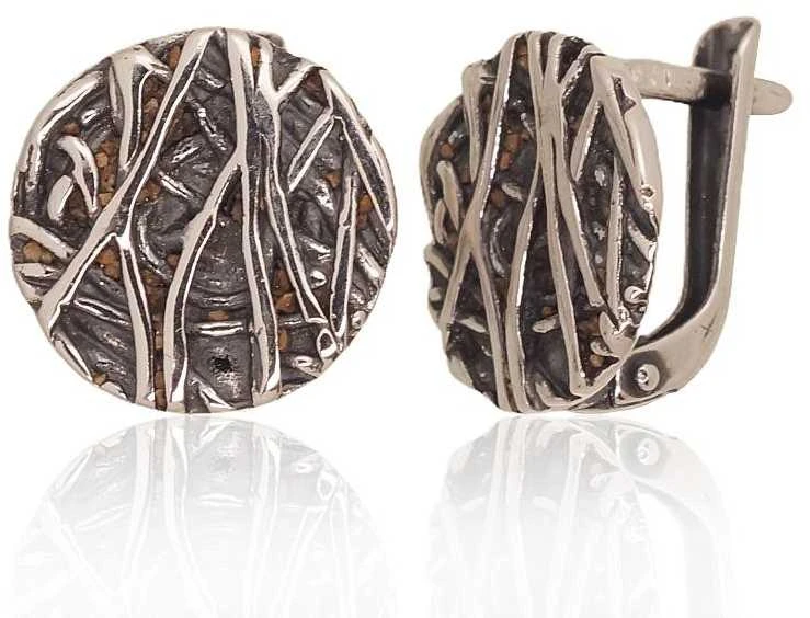 Sidabriniai auskarai anglišku užsegimu, Metalas: Sidabras, Praba: 925°, - 3.3 g. - 14 mm.