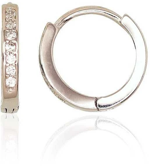 Sidabriniai auskarai su apvaliu segtuku - 2.3 g. - 14 mm.
