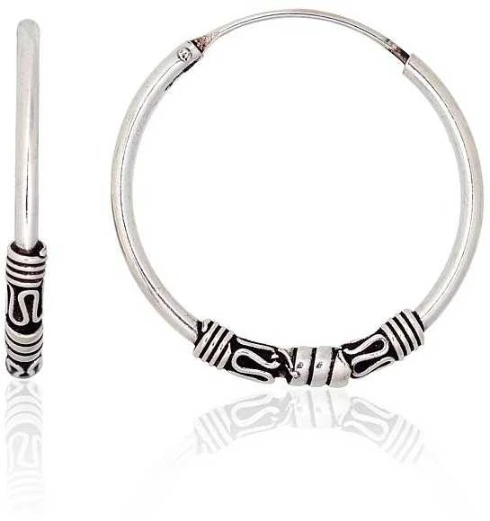 Sidabriniai auskarai –žiedai - 2.4 g. - 25 mm.