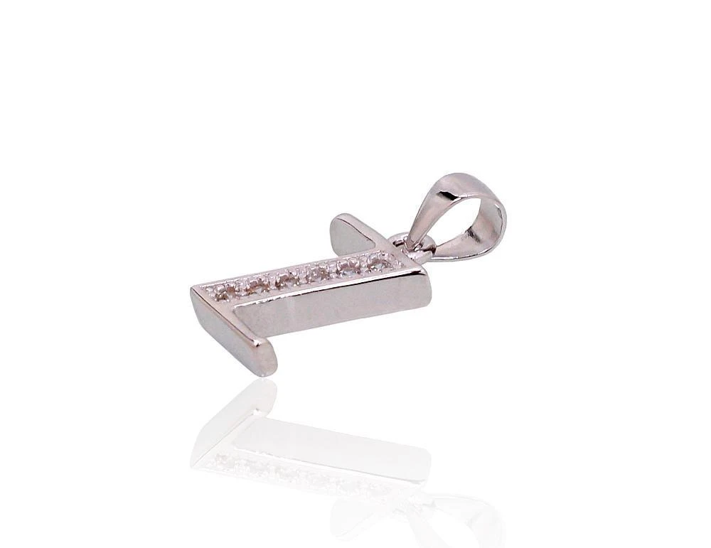 Sidabrinis Pakabukas - Vardo Raidė. Metalas: Sidabras. Praba: 925°. Akmuo: Cirkonai - 1.2 g. - 19 mm.