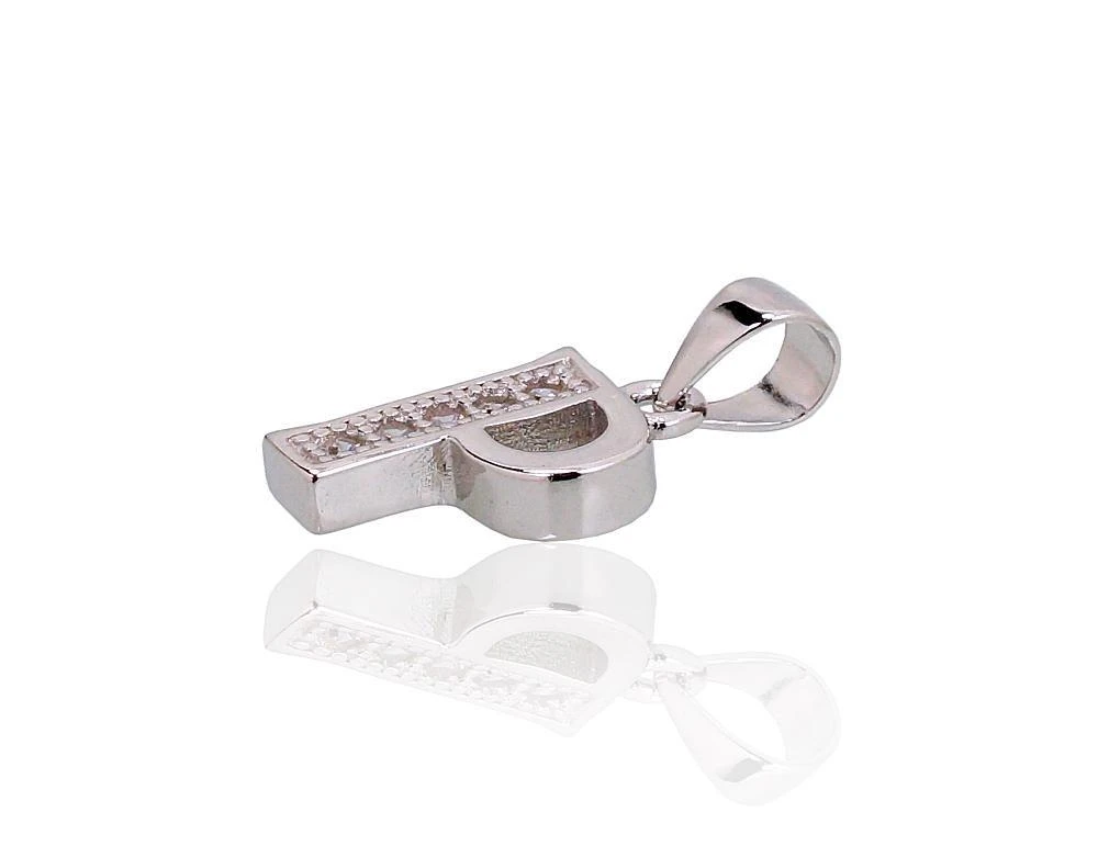 Sidabrinis Pakabukas - Vardo Raidė. Metalas: Sidabras. Praba: 925°. Akmuo: Cirkonai - 1.3 g. - 19 mm.