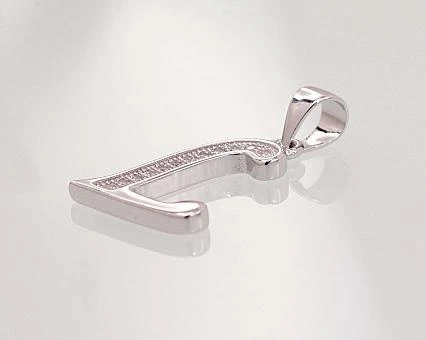 Sidabrinis Pakabukas - Vardo Raidė. Metalas: Sidabras. Praba: 925°. Akmuo: Cirkonai - 1.3 g. - 22 mm.