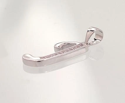 Sidabrinis Pakabukas - Vardo Raidė. Metalas: Sidabras. Praba: 925°. Akmuo: Cirkonai - 1.5 g. - 25 mm.
