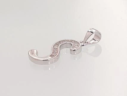 Sidabrinis Pakabukas - Vardo Raidė. Metalas: Sidabras. Praba: 925°. Akmuo: Cirkonai - 1.5 g. - 25 mm.