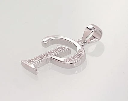 Sidabrinis Pakabukas - Vardo Raidė. Metalas: Sidabras. Praba: 925°. Akmuo: Cirkonai - 1.7 g. - 23 mm.