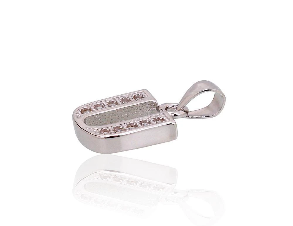 Sidabrinis Pakabukas - Vardo Raidė. Metalas: Sidabras. Praba: 925°. Akmuo: Cirkonai - 1.8 g. - 19 mm.