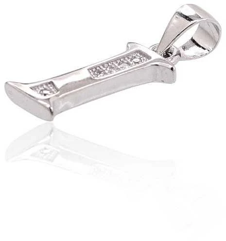 Sidabrinis Pakabukas - Vardo Raidė. Metalas: Sidabras. Praba: 925°. Akmuo: Cirkonai - 1 g. - 21 mm.