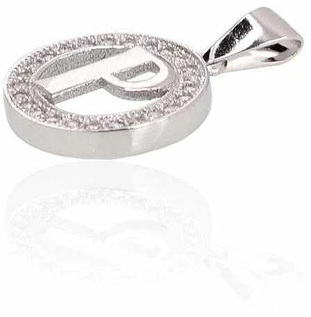 Sidabrinis Pakabukas - Vardo Raidė. Metalas: Sidabras. Praba: 925°. Akmuo: Cirkonai - 2 g. - 21 mm.