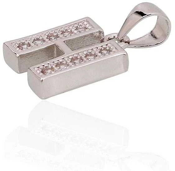 Sidabrinis Pakabukas - Vardo Raidė. Metalas: Sidabras. Praba: 925°. Akmuo: Cirkonai - 1.7 g. - 19 mm.