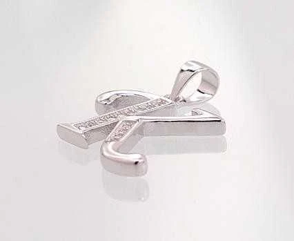 Sidabrinis Pakabukas - Vardo Raidė. Metalas: Sidabras. Praba: 925°. Akmuo: Cirkonai - 2 g. - 23 mm.