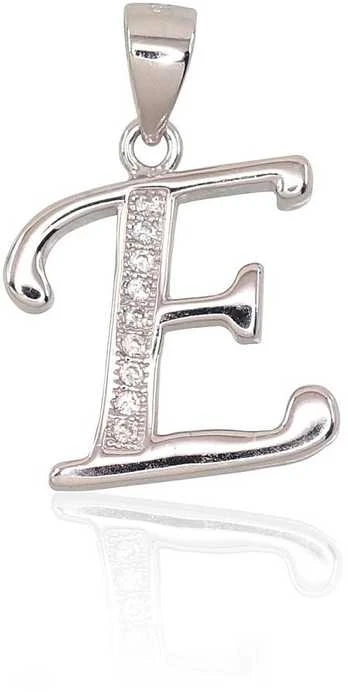 Sidabrinis Pakabukas - Vardo Raidė. Metalas: Sidabras. Praba: 925°. Akmuo: Cirkonai - 1.8 g. - 22 mm.