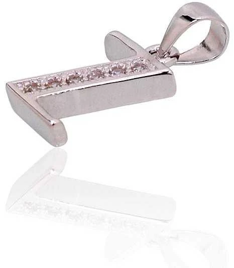 Sidabrinis Pakabukas - Vardo Raidė. Metalas: Sidabras. Praba: 925°. Akmuo: Cirkonai - 1.2 g. - 19 mm.