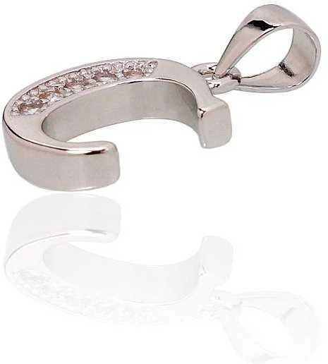 Sidabrinis Pakabukas - Vardo Raidė. Metalas: Sidabras. Praba: 925°. Akmuo: Cirkonai - 1.4 g. - 20 mm.