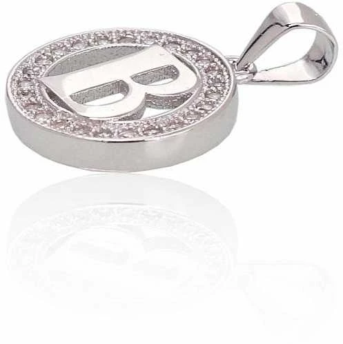 Sidabrinis Pakabukas - Vardo Raidė. Metalas: Sidabras. Praba: 925°. Akmuo: Cirkonai - 1.9 g. - 21 mm.