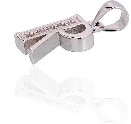 Sidabrinis Pakabukas - Vardo Raidė. Metalas: Sidabras. Praba: 925°. Akmuo: Cirkonai - 1.3 g. - 20 mm.