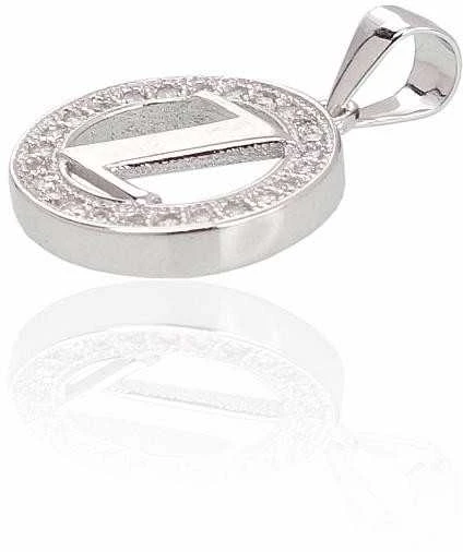 Sidabrinis Pakabukas - Vardo Raidė. Metalas: Sidabras. Praba: 925°. Akmuo: Cirkonai - 1.8 g. - 21 mm.