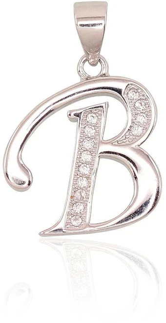 Sidabrinis Pakabukas - Vardo Raidė. Metalas: Sidabras. Praba: 925°. Akmuo: Cirkonai - 2.2 g. - 23 mm.