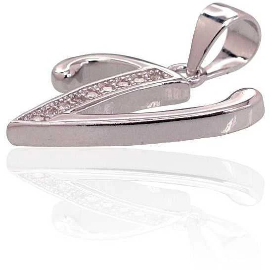 Sidabrinis Pakabukas - Vardo Raidė. Metalas: Sidabras. Praba: 925°. Akmuo: Cirkonai - 1.5 g. - 20 mm.