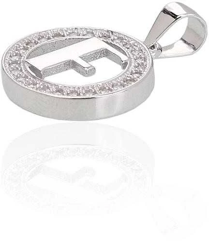 Sidabrinis Pakabukas - Vardo Raidė. Metalas: Sidabras. Praba: 925°. Akmuo: Cirkonai - 1.8 g. - 21 mm.