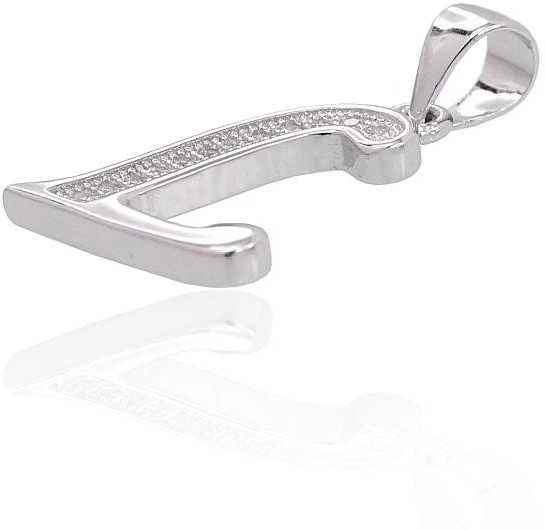 Sidabrinis Pakabukas - Vardo Raidė. Metalas: Sidabras. Praba: 925°. Akmuo: Cirkonai - 1.3 g. - 22 mm.