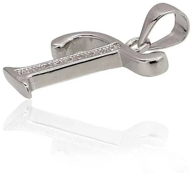 Sidabrinis Pakabukas - Vardo Raidė. Metalas: Sidabras. Praba: 925°. Akmuo: Cirkonai - 1.3 g. - 21 mm.