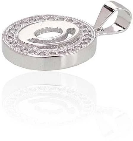 Sidabrinis Pakabukas - Vardo Raidė. Metalas: Sidabras. Praba: 925°. Akmuo: Cirkonai - 1.8 g. - 21 mm.
