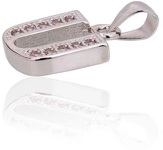 Sidabrinis Pakabukas - Vardo Raidė. Metalas: Sidabras. Praba: 925°. Akmuo: Cirkonai - 1.8 g. - 19 mm.