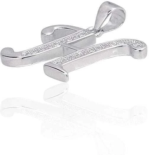 Sidabrinis Pakabukas - Vardo Raidė. Metalas: Sidabras. Praba: 925°. Akmuo: Cirkonai - 2.1 g. - 20 mm.