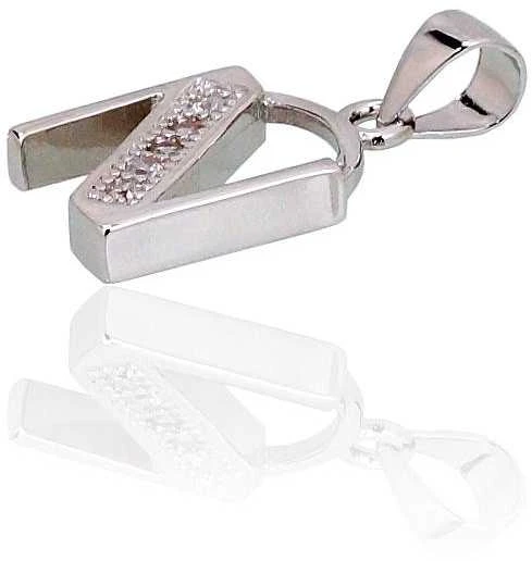 Sidabrinis Pakabukas - Vardo Raidė. Metalas: Sidabras. Praba: 925°. Akmuo: Cirkonai - 1.5 g. - 20 mm.