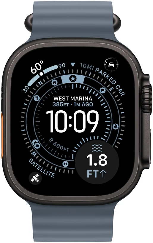 Apple Watch 49mm Anchor Blue Ocean Band - Black Titanium Finish - MGCJ4ZM/A