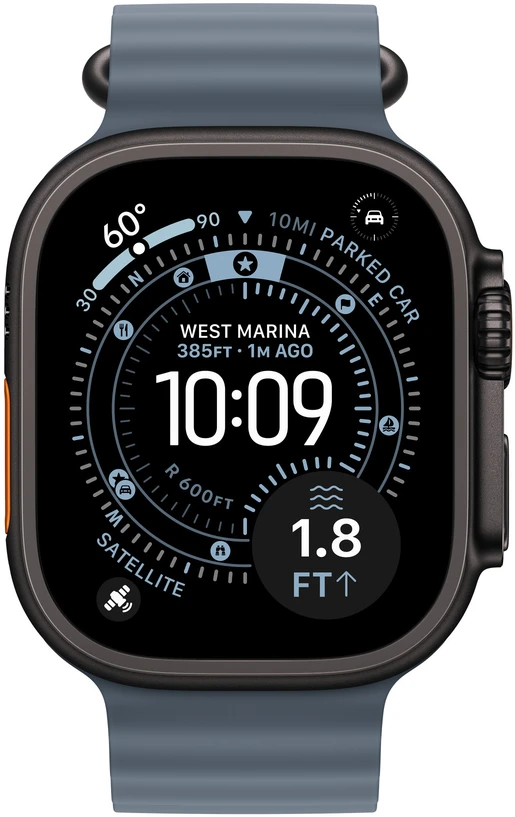 Apple Watch 49mm Anchor Blue Ocean Band Extension - Black Titanium Finish - MGCK4ZM/A