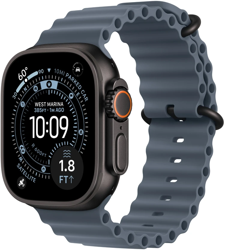 Apple Watch 49mm Anchor Blue Ocean Band Extension - Black Titanium Finish - MGCK4ZM/A