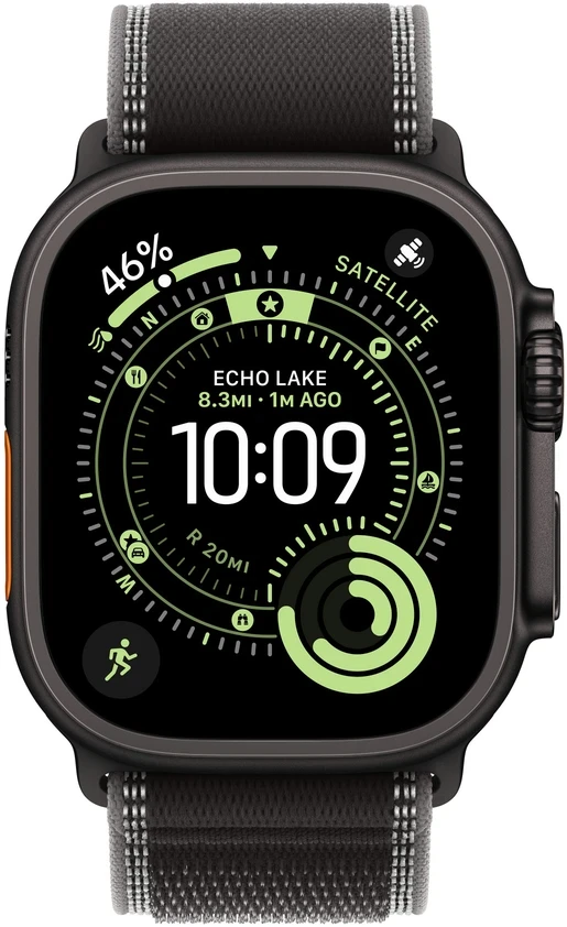 Apple Watch 49mm Black/Charcoal Trail Loop - M/L - Black Titanium Finish - MG9U4ZM/A