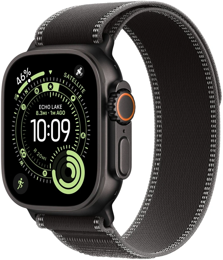 Apple Watch 49mm Black/Charcoal Trail Loop - M/L - Black Titanium Finish - MG9U4ZM/A