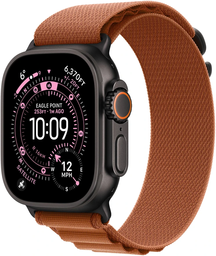 Apple Watch 49mm Terra Cotta Alpine Loop - Large - Black Titanium Finish - MG9F4ZM/A