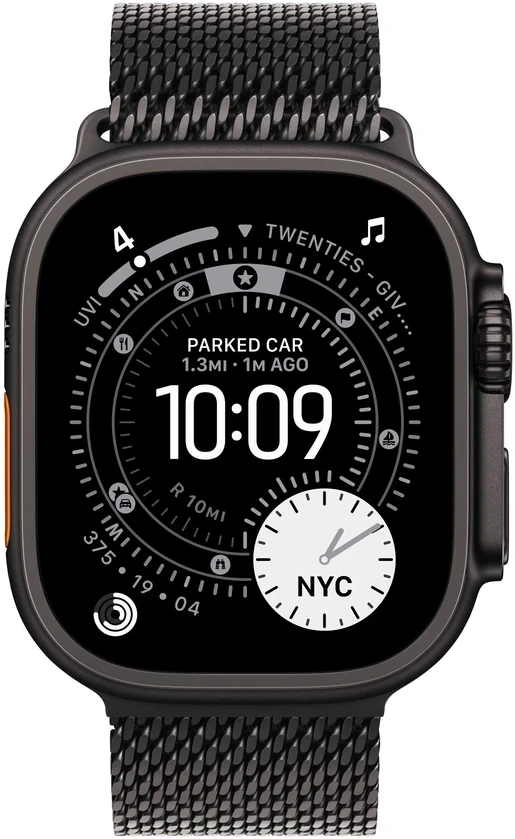Apple Watch 49mm Black Titanium Milanese Loop - Large - MGHU4ZM/A