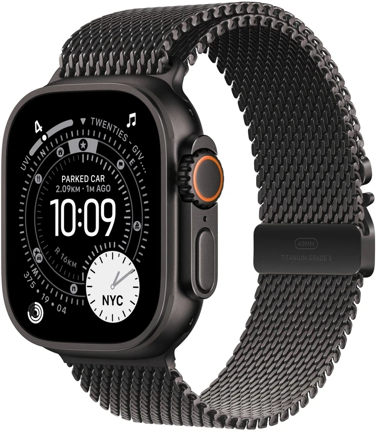 Apple Watch 49mm Black Titanium Milanese Loop - Large - MGHU4ZM/A