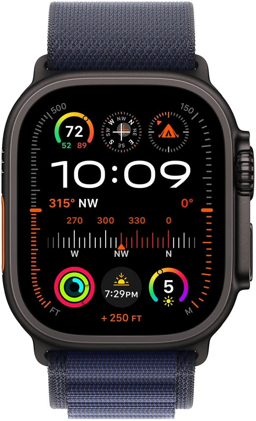 Apple Watch 49mm Navy Alpine Loop - Large - Black Titanium Finish - MYPY3ZM/A