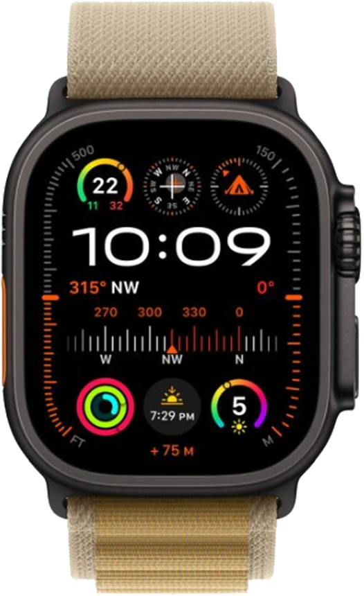 Apple Watch 49mm Tan Alpine Loop - Medium - Black Titanium Finish - MYQ13ZM/A