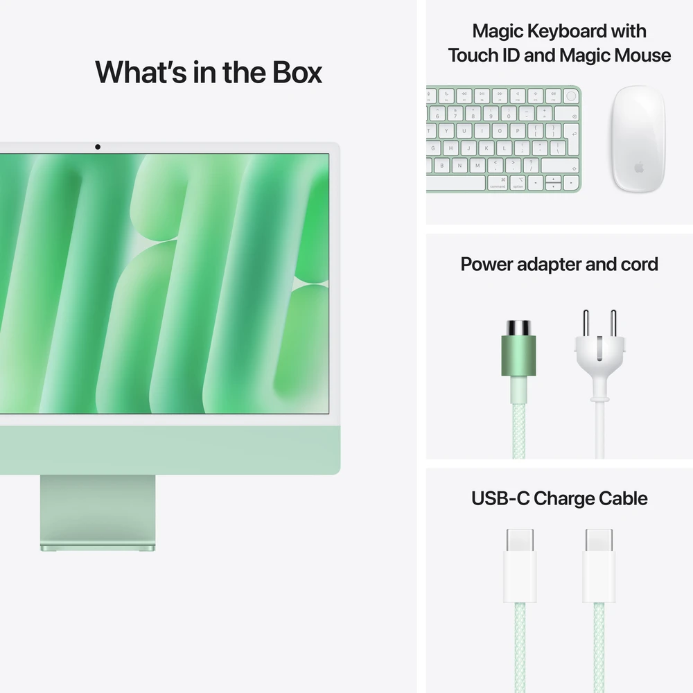 Apple iMac 24” 4.5K Retina M4 10‑core CPU 10‑core GPU/16GB/256GB/Green/RUS - MWUY3RU/A