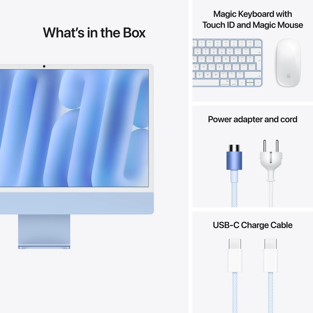 Apple iMac 24” 4.5K Retina M4 10‑core CPU 10‑core GPU/16GB/256GB/Blue/RUS - MWV13RU/A