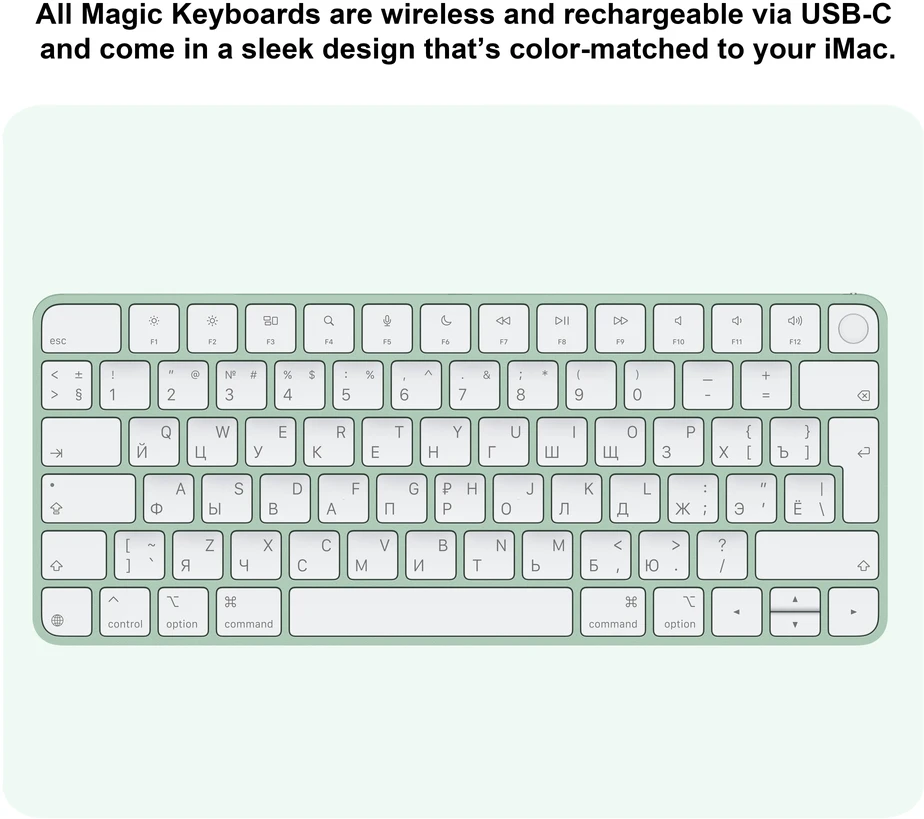 Apple iMac 24” 4.5K Retina M4 10‑core CPU 10‑core GPU/16GB/256GB/Green/RUS - MWUY3RU/A